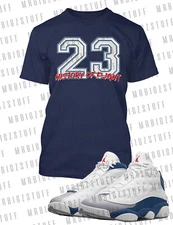 23 History of Flight Graphic Sneaker Tee Shirt Match J13 French Blue Big Tall T