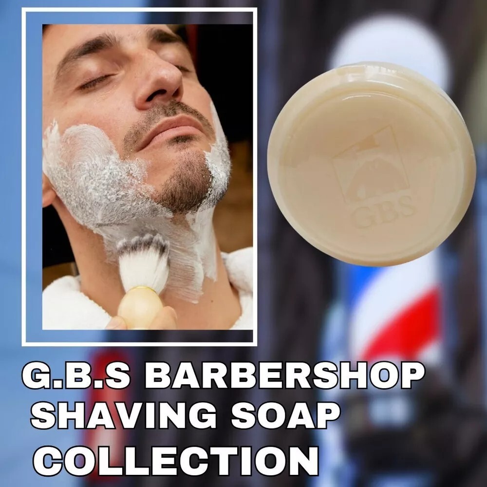 GBS Natural Shave Soap Fragrance Scent Free Shaving Puck With Shea Butter 3 pack