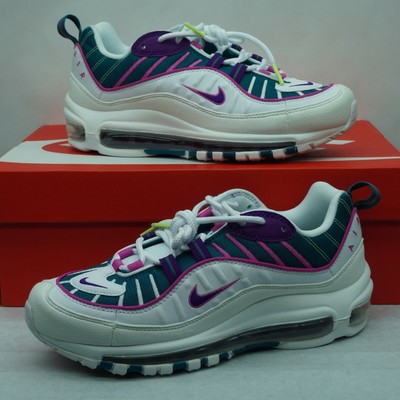 Nike Air Max 98 White Teal Purple Running Shoes CI3709-301 Womens Size 7.5  New | eBay