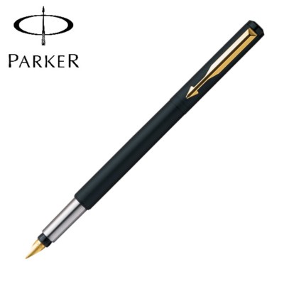 Parker Vector Mattschwarz GT Füllfederhalter Blau Tintenfeder Vergoldete Fede...