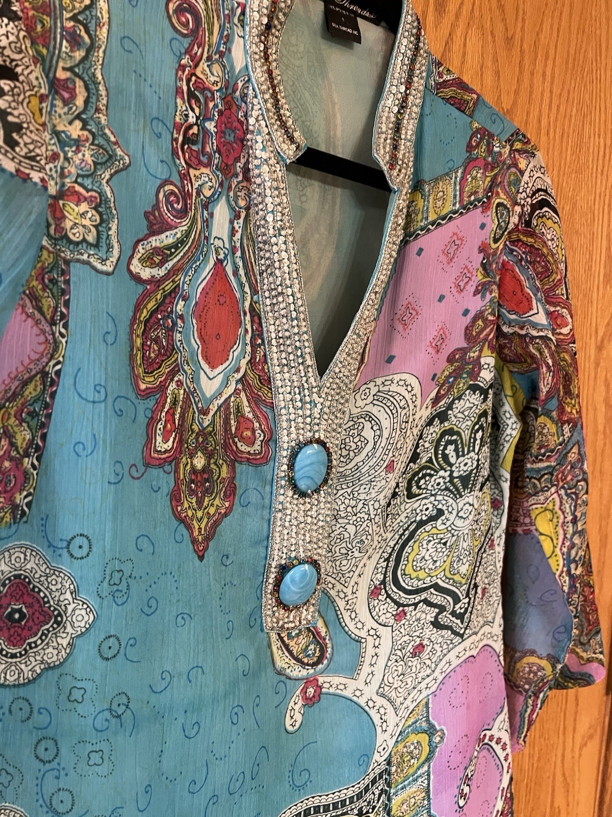 Silk Threads  Multi Colored Embellished Tunic Top… - image 5