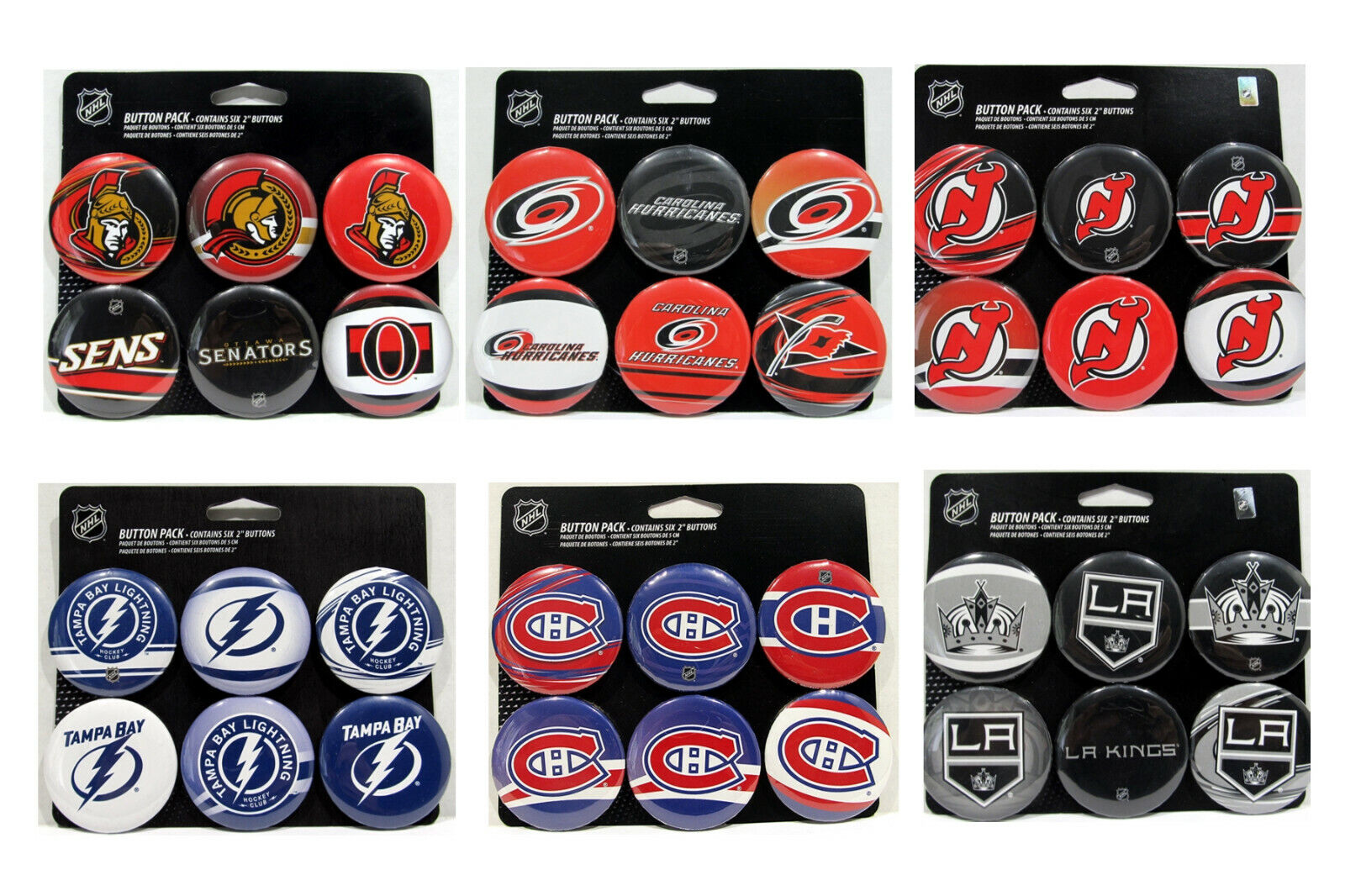 NHL Hockey All 32 Teams - 1 Pinback Buttons