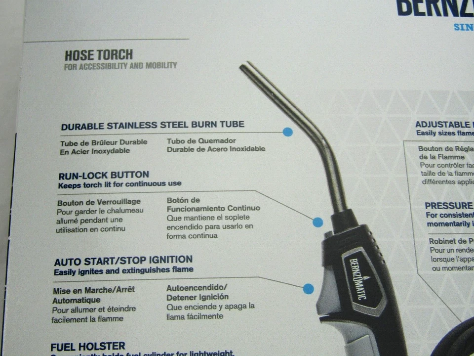 KIT ANTORCHA MANGUERA GAS GATILLOS STR 5 PROPANO 1200BTU-BZ8250HT-10129245 Foto 4 de 4