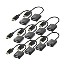 Moread DisplayPort (DP) to VGA Adapter, 10 Pack, Gold-Plated Display Port to ...