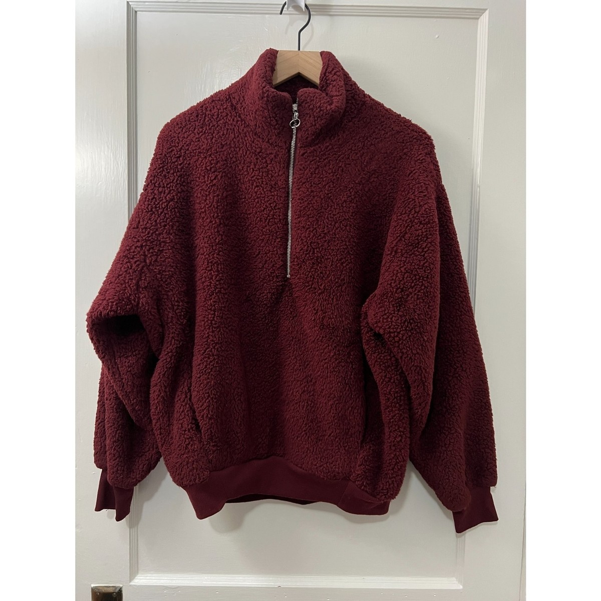 Sherpa Pullover Express Sherpa Quarter Zip Express Burgundy Red