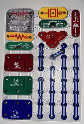 Elenco Snap Circuits Replacement Parts 18Pc Lot U1 U2 U3 U5 IC D1 S2 S1 WC Base