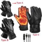 Men's Leather Gloves  Driving Fashion Motorcycle Winter Warm Touch Screen US