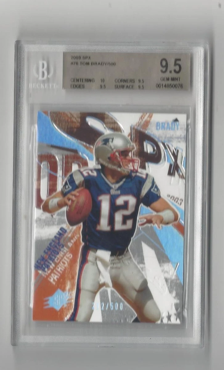2003 SPx 76 Tom Brady Patriots 212 500 BGS 9.5