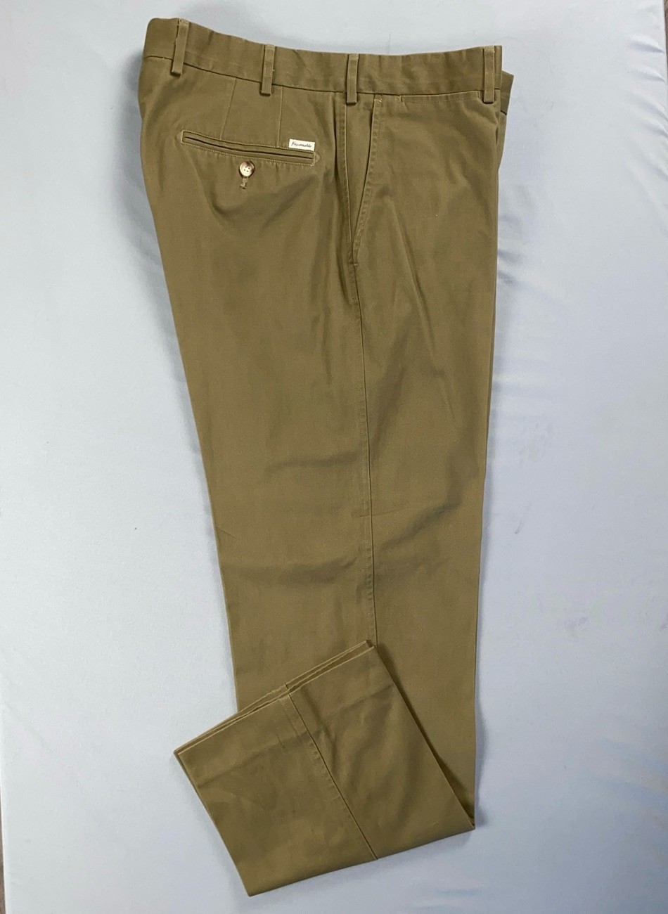 Faconnable Flat Front Soft Cotton/Wool Blend Chin… - image 1