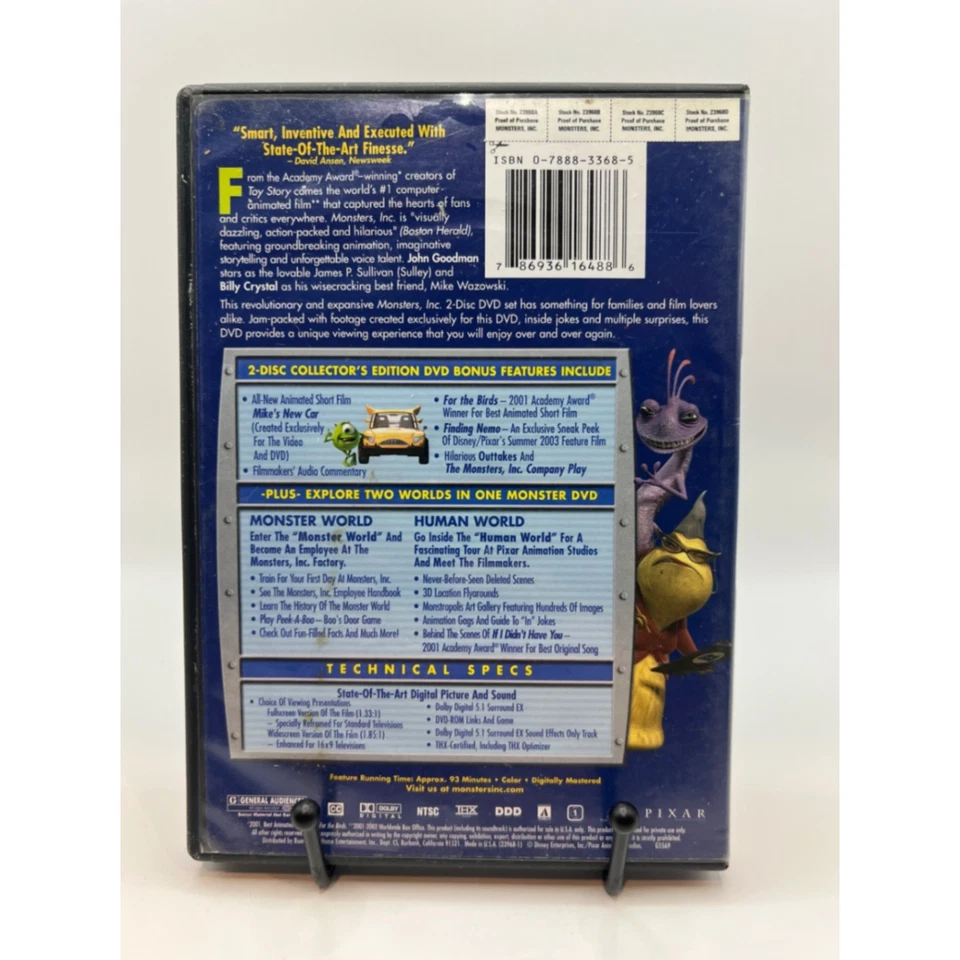 Фильм Disney Pixar Monsters Inc коллекционное издание 2 диска DVD - Изображение 3 из 3