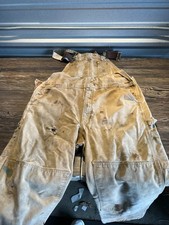 Carhartt R01 Brown Duck Bib Overalls Mens 42x30 Workwear Distressed Utility