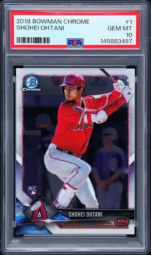 SHOHEI OHTANI 2018 BOWMAN CHROME ROOKIE RC #1 PSA 10 GEM MINT! DODGERS 145883497