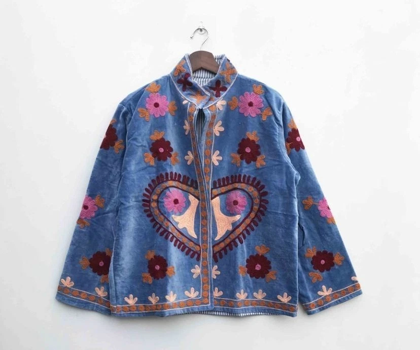 Handmade Velvet Suzani Jacket For Women~Velvet Coat ~Boho Embroidery Coat~Gift
Opens in a new window