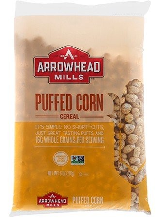 Натуральные воздушные кукурузные хлопья Arrowhead Mills, пакетик на 6 унций