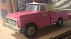 Vintage Tonka 24 HR Service Pink White Red Diecast Pickup Truck Toy Vehicle