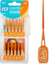 TePe EasyPick Toothpicks, Orange, ISO XS-S, 60pcs, Dental Plaque Removal Tool