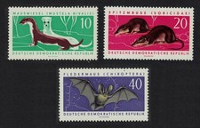 Bats Weasel Shrew Animals 3v GDR 1962 MNH SG#E609-E611 MI#870-872
