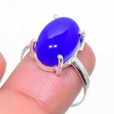 Blue Onyx Gemstone Handmade 925 Sterling Silver All Size Ring For Gift