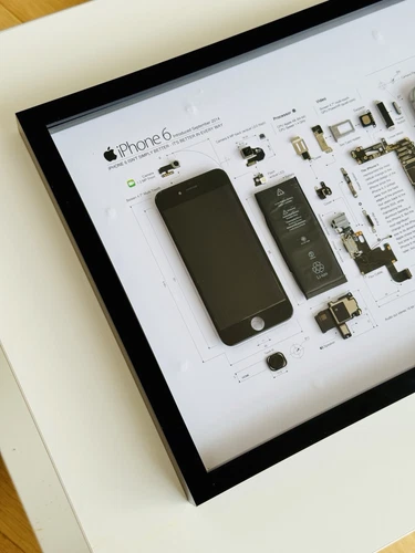 Arte de pared enmarcado con componentes desmontados desmontados para Apple iPhone 6 - Imagen 7 de 11