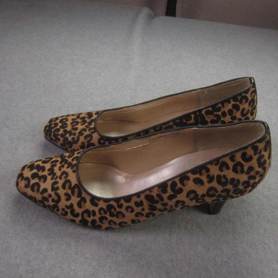 Zapatos de salón Fitzwell para mujer talla 11W leopardo tacón de gatito cuero Z25263 cómodos Foto 3 de 4