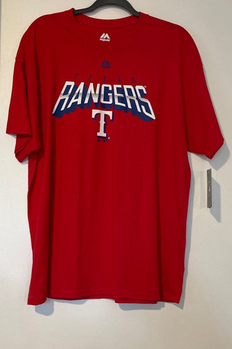 Texas Rangers Logo MLB Red SS Tshirt Men’s XL Genuine Merch Majestic NWT