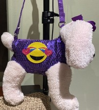 Poochie  Co Puppy Dog Purse Pink Poodle Purple Sequins