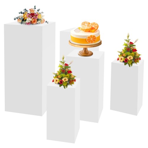 Square Pedestal Stand, Display Pedestal Stand, 5 Pack Cake Pedestal Stands - Picture 9 of 20