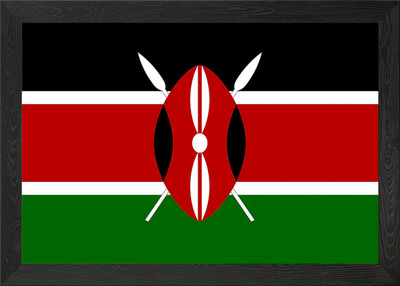 Kenia Flagge gerahmtes Wandbild Poster Leinwanddruck Bild