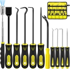 11 Pcs Pick Tool Set, Automotive Pick and Hook Tool for Car Oil Seal/O-Yellow