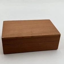 Vtg Antique Wood Dovetail Storage Box Primitive Farmhouse Rustic 5.75 x 3.5 x 2"