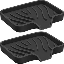 2PCS Self Draining Soap Holder,Silicone Soap Dish, Suitable for for Kitchen, ...