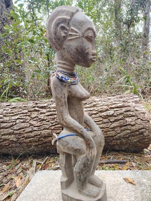 Fante Maternity Figure 17 inch beaded statue from Ghana