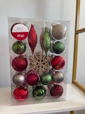 New Ashland Holiday Glass Multi-Color Christmas Ornaments 40 piece set  