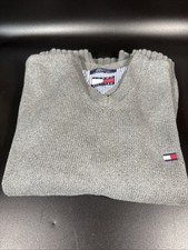 Vintage Tommy Hilfiger Sweater Mens Extra Large Grey Long Sleeve Nice Sweater!