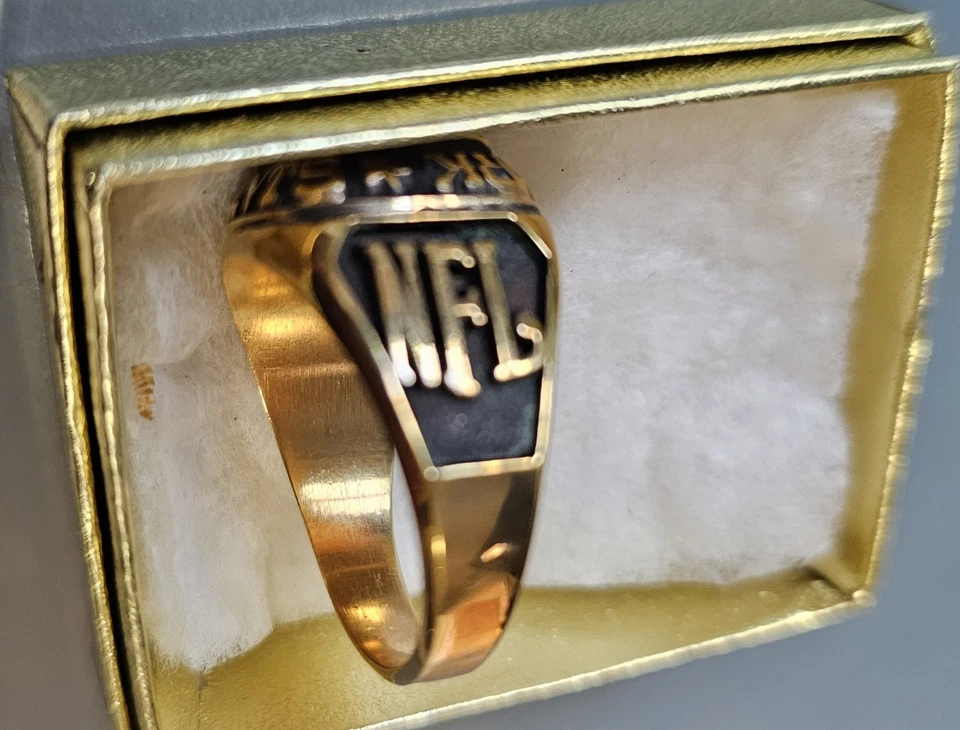 Nuevo en caja Anillo Celestro Chapado en Oro New York NY Giants NFL Balfour CE Foto 3 de 3