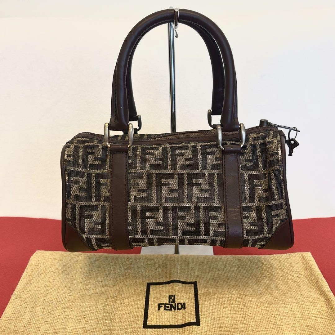 FENDI FF Zucca Canvas Shoulder Bag Brown G0705659 Authentic