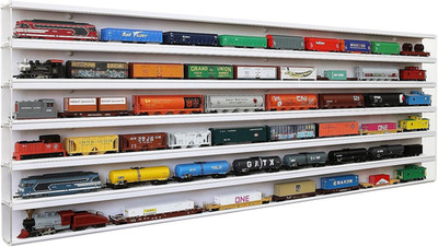 HO Scale Model Train Display Case Wall Rack with 6 Shelves Organizer Storage Cab
