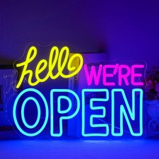 LED Schild We Are Open Neon Leuchtschild Business Dekoration USB dimmbar