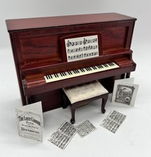 Dolls House furniture, piano, stool and music sheets in  1/12th Scale