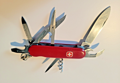 Vintage Wenger Traveler 85mm Swiss Army Knife Delemont Switzerland