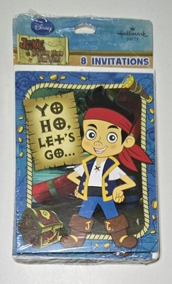 Halmark Disney Jake & the Never Land Pirates Party 8 Invitations With Envelopes 