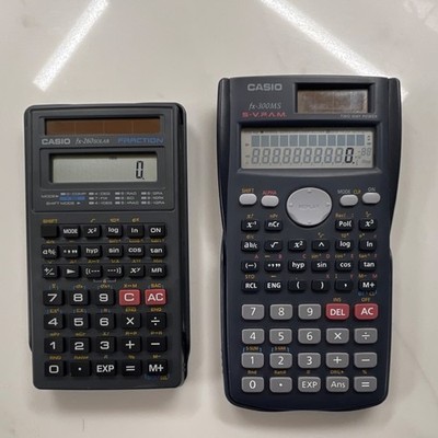Casio fx-260SOLAR & fx-300MS Scientific Calculators LCD Display Fraction Replay