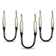 Mogami Silver Series 1/4" Straight Patch Cable, 8" (3-Pack)