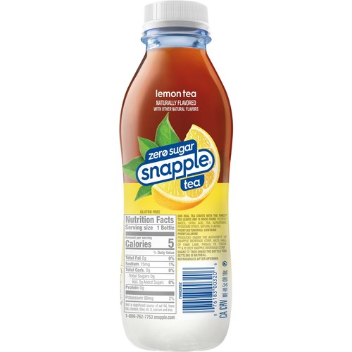 Snapple Zero Zucchero Tè al Limone 16oz Confezione da 12 Bevande Rinfrescanti Ipocaloriche - Foto 7 di 8