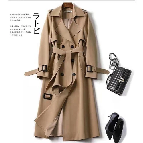 VETEMENTS Trench Coat New Korean Style Spring and Autumn British Style Overknee Coat UK