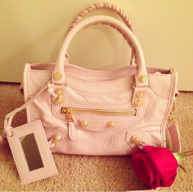 balenciaga gold city bag