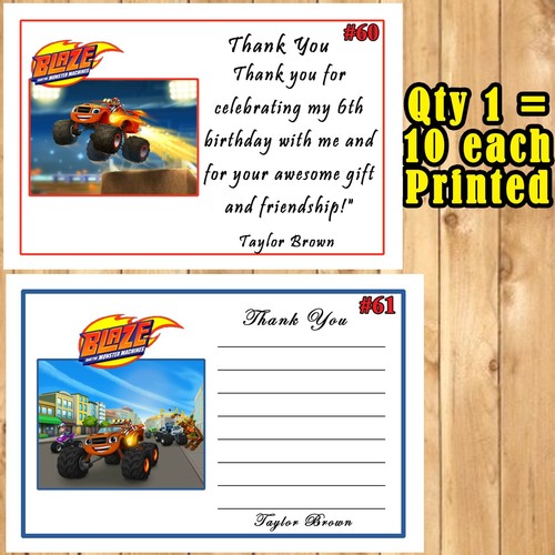 Blaze and the Monster Machine Birthday Invitations 10 ea or Thank You Cards Perz - Picture 6 of 7