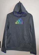 Adidas Performance Climawarm Gray Hoodie Sweatshirt Thumb Holes Womens Medium
