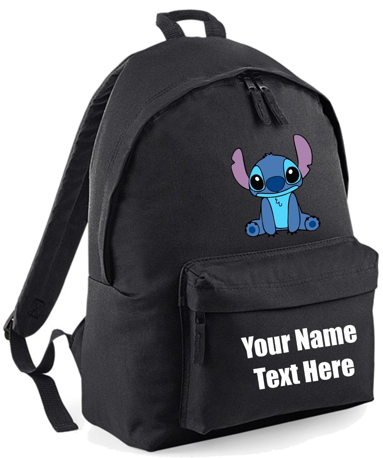 Personalised lilo and stitch backpack Name Text funny Bag Back To School Angel image 2