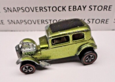VINTAGE 1969 HOT WHEELS REDLINES OLIVE GREEN CLASSIC '32 FORD VICKY, VHTF